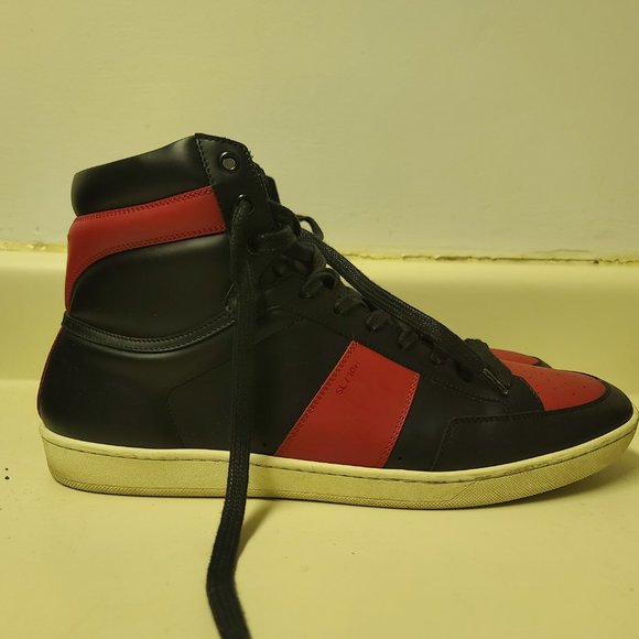 *RARE* Saint Laurent YSL Men's Red Black - Picture 9 of 10
